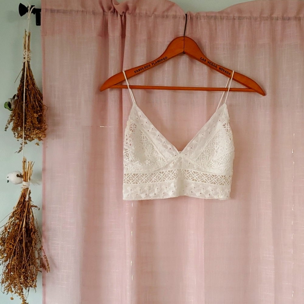 Free People Lace Eyelet Bralette (M)